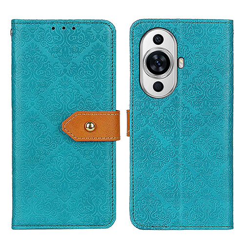 Leather Case Stands Flip Cover Holder K05Z for Huawei Nova 11 Pro Green