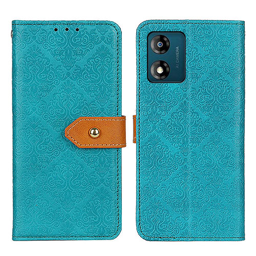 Leather Case Stands Flip Cover Holder K05Z for Motorola Moto E13 Green