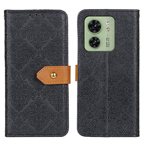 Leather Case Stands Flip Cover Holder K05Z for Motorola Moto Edge (2023) 5G Black
