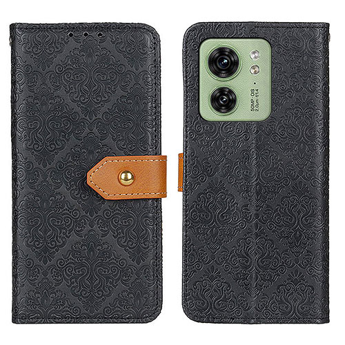 Leather Case Stands Flip Cover Holder K05Z for Motorola Moto Edge 40 5G Black