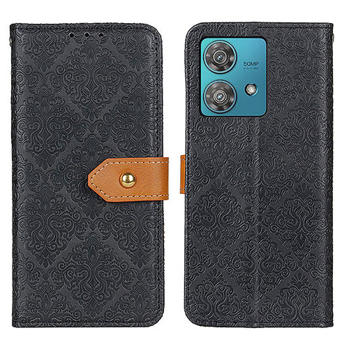 Leather Case Stands Flip Cover Holder K05Z for Motorola Moto Edge 40 Neo 5G Black