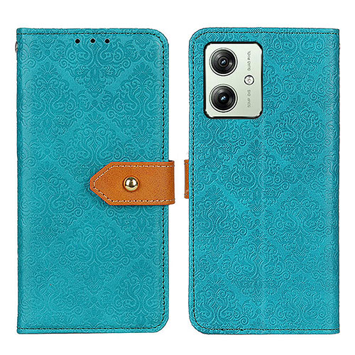 Leather Case Stands Flip Cover Holder K05Z for Motorola Moto G54 5G Green