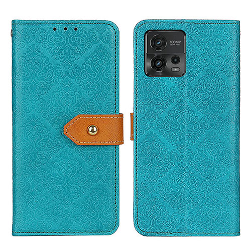 Leather Case Stands Flip Cover Holder K05Z for Motorola Moto G72 Green