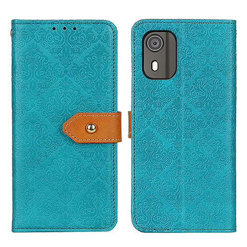 Leather Case Stands Flip Cover Holder K05Z for Nokia C02 Green