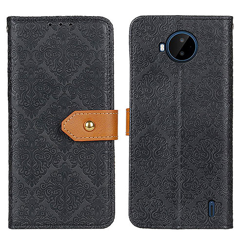 Leather Case Stands Flip Cover Holder K05Z for Nokia C20 Plus Black