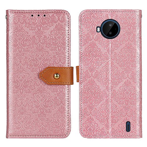 Leather Case Stands Flip Cover Holder K05Z for Nokia C20 Plus Pink