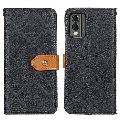 Leather Case Stands Flip Cover Holder K05Z for Nokia C32 Black