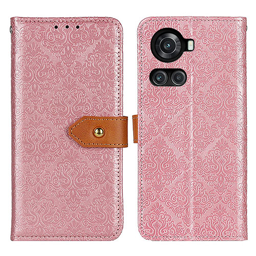 Leather Case Stands Flip Cover Holder K05Z for OnePlus 10R 5G Pink