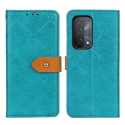 Leather Case Stands Flip Cover Holder K05Z for Oppo A54 5G Green