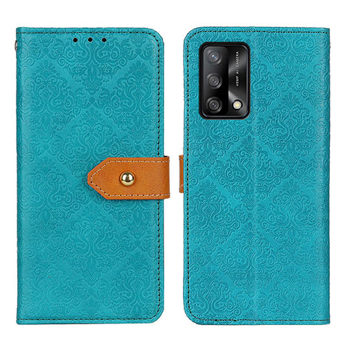 Leather Case Stands Flip Cover Holder K05Z for Oppo A74 4G Green