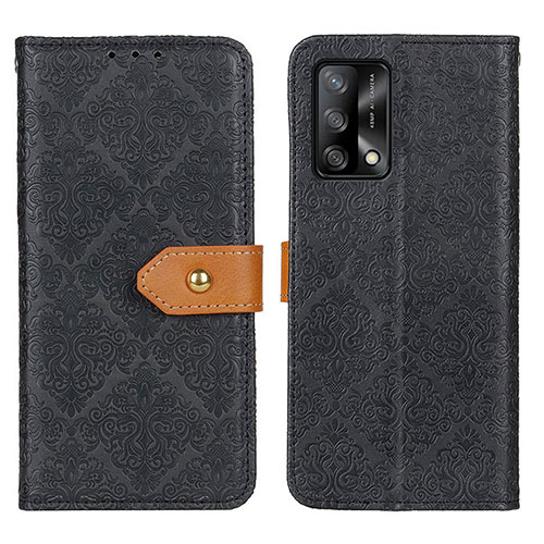 Leather Case Stands Flip Cover Holder K05Z for Oppo A95 4G Black