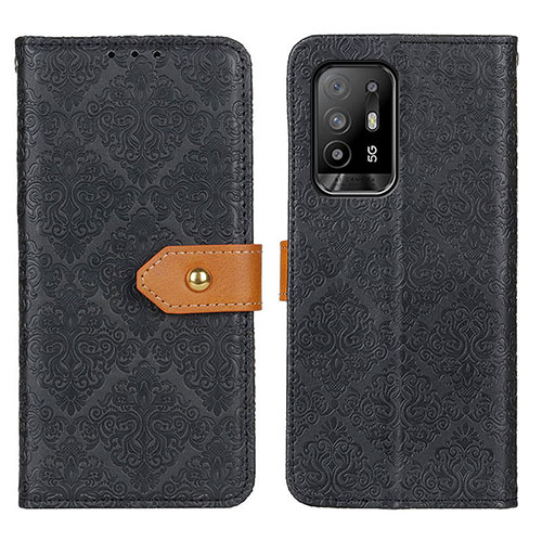 Leather Case Stands Flip Cover Holder K05Z for Oppo A95 5G Black