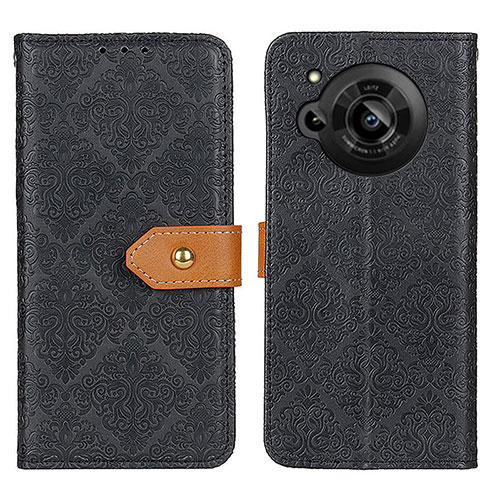 Leather Case Stands Flip Cover Holder K05Z for Sharp Aquos R7 Black