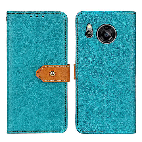 Leather Case Stands Flip Cover Holder K05Z for Sharp Aquos Sense8 Green