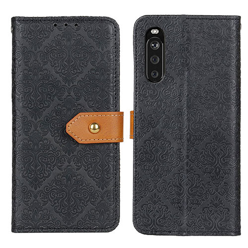 Leather Case Stands Flip Cover Holder K05Z for Sony Xperia 10 III Lite Black