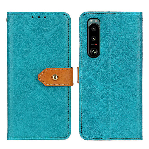 Leather Case Stands Flip Cover Holder K05Z for Sony Xperia 5 III Green