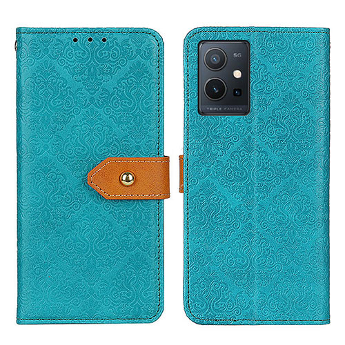 Leather Case Stands Flip Cover Holder K05Z for Vivo Y30 5G Green