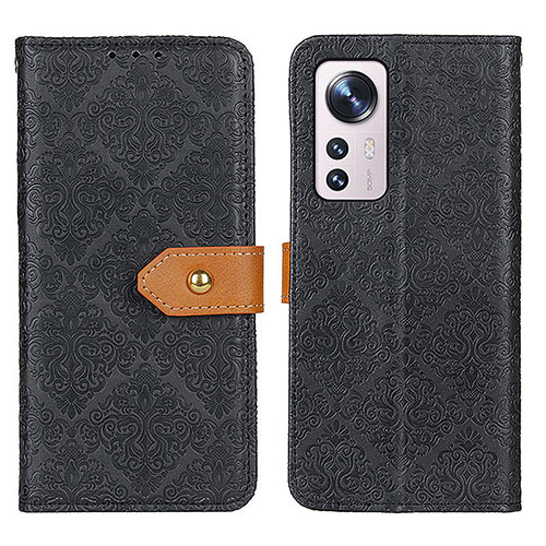 Leather Case Stands Flip Cover Holder K05Z for Xiaomi Mi 12 5G Black