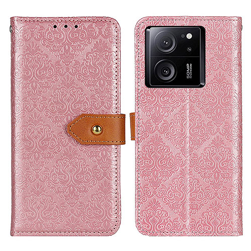 Leather Case Stands Flip Cover Holder K05Z for Xiaomi Mi 13T 5G Pink