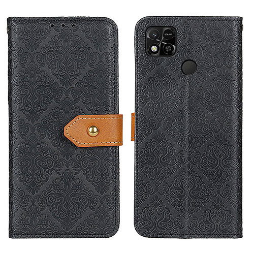 Leather Case Stands Flip Cover Holder K05Z for Xiaomi POCO C3 Black