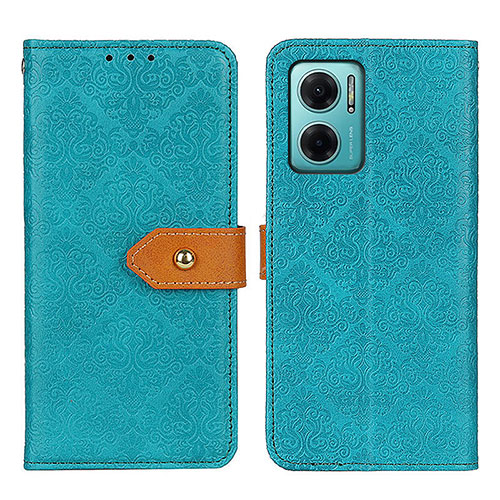 Leather Case Stands Flip Cover Holder K05Z for Xiaomi Redmi 10 5G Green