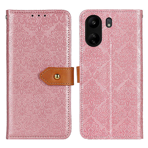 Leather Case Stands Flip Cover Holder K05Z for Xiaomi Redmi 13C Pink