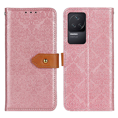 Leather Case Stands Flip Cover Holder K05Z for Xiaomi Redmi K50 5G Pink