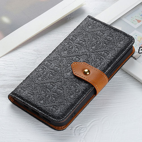 Leather Case Stands Flip Cover Holder K05Z for Xiaomi Redmi Note 10 Pro 4G Black