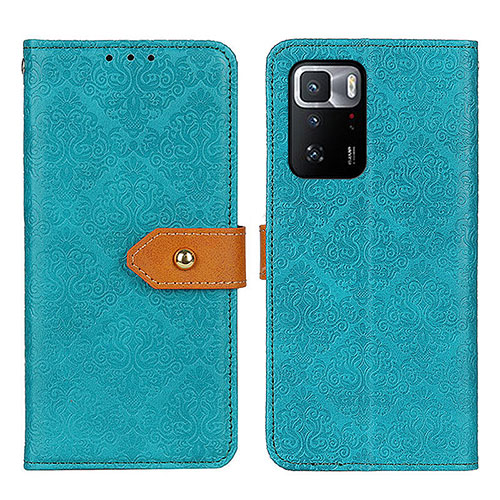 Leather Case Stands Flip Cover Holder K05Z for Xiaomi Redmi Note 10 Pro 5G Green