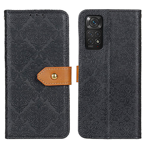 Leather Case Stands Flip Cover Holder K05Z for Xiaomi Redmi Note 11 4G (2022) Black