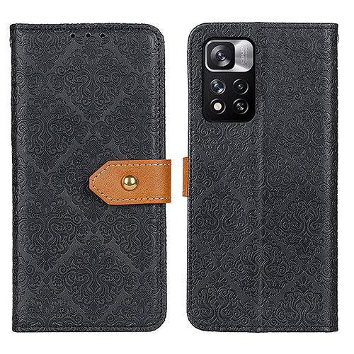 Leather Case Stands Flip Cover Holder K05Z for Xiaomi Redmi Note 11 Pro+ Plus 5G Black