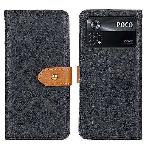 Leather Case Stands Flip Cover Holder K05Z for Xiaomi Redmi Note 11E Pro 5G Black