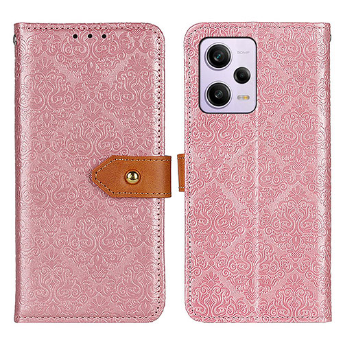 Leather Case Stands Flip Cover Holder K05Z for Xiaomi Redmi Note 12 Explorer Pink