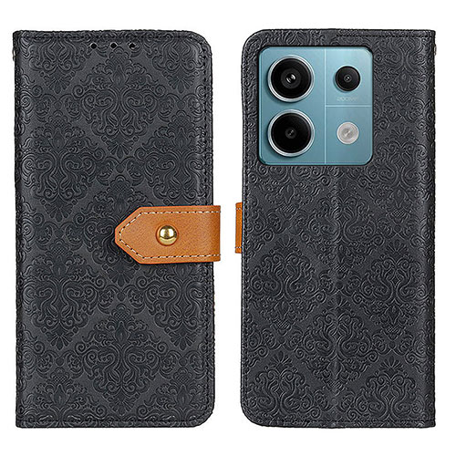 Leather Case Stands Flip Cover Holder K05Z for Xiaomi Redmi Note 13 Pro 5G Black