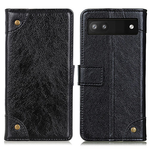 Leather Case Stands Flip Cover Holder K06Z for Google Pixel 6a 5G Black