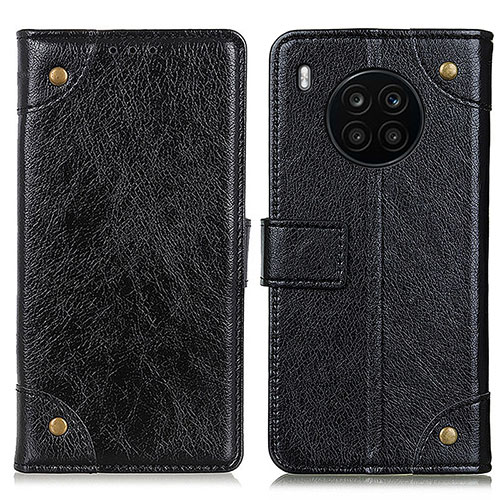 Leather Case Stands Flip Cover Holder K06Z for Huawei Honor 50 Lite Black