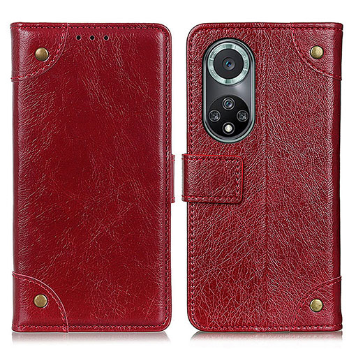 Leather Case Stands Flip Cover Holder K06Z for Huawei Honor 50 Pro 5G Red