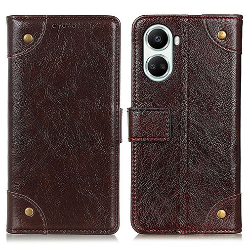 Leather Case Stands Flip Cover Holder K06Z for Huawei Nova 10 SE Brown