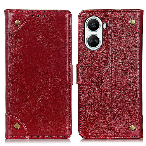 Leather Case Stands Flip Cover Holder K06Z for Huawei Nova 10 SE Red