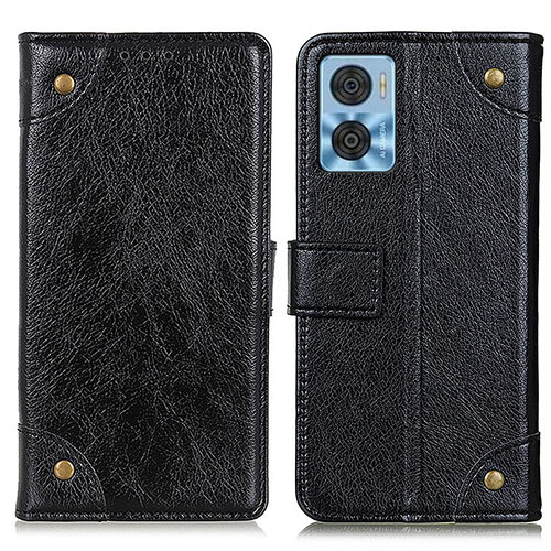 Leather Case Stands Flip Cover Holder K06Z for Motorola Moto E22i Black