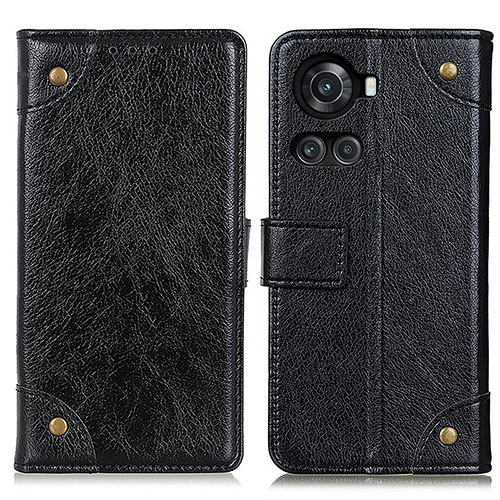 Leather Case Stands Flip Cover Holder K06Z for OnePlus 10R 5G Black