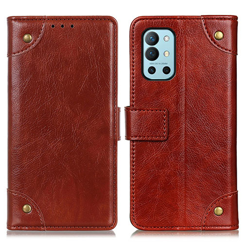 Leather Case Stands Flip Cover Holder K06Z for OnePlus 9R 5G Light Brown