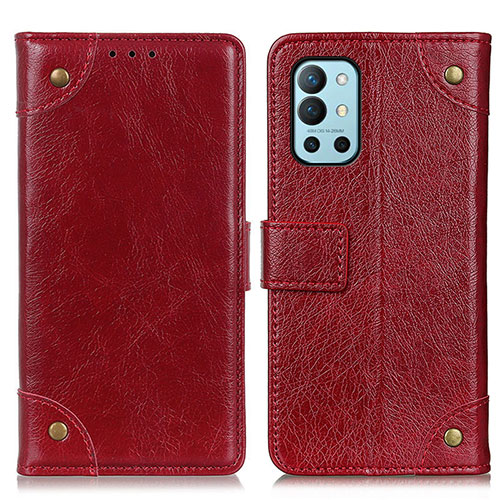 Leather Case Stands Flip Cover Holder K06Z for OnePlus 9R 5G Red