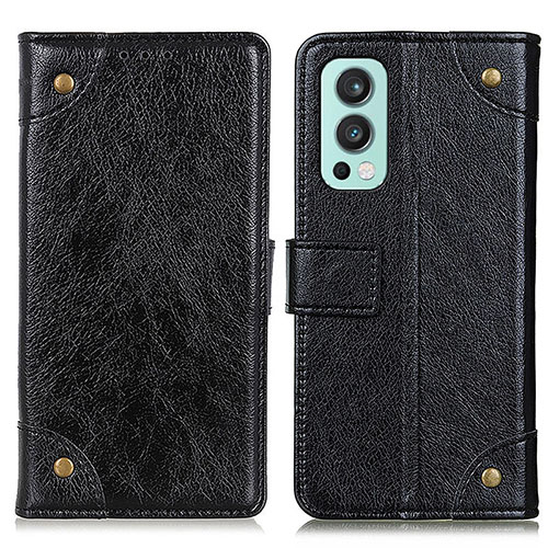 Leather Case Stands Flip Cover Holder K06Z for OnePlus Nord 2 5G Black