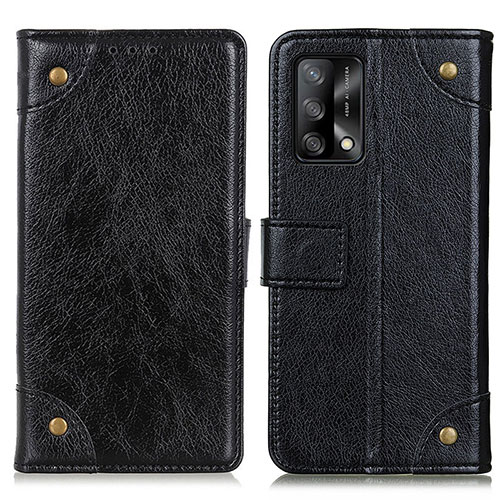 Leather Case Stands Flip Cover Holder K06Z for Oppo F19s Black