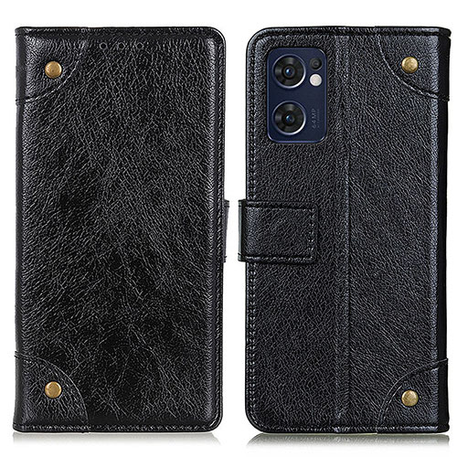 Leather Case Stands Flip Cover Holder K06Z for Oppo Find X5 Lite 5G Black