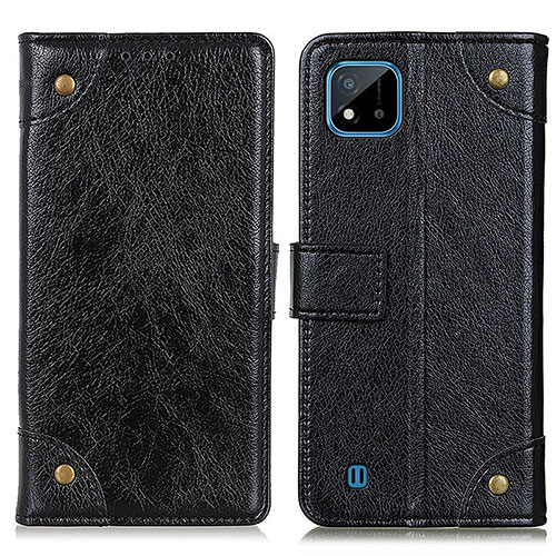 Leather Case Stands Flip Cover Holder K06Z for Realme C11 (2021) Black