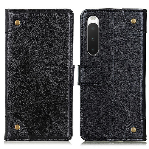 Leather Case Stands Flip Cover Holder K06Z for Sony Xperia 10 IV SOG07 Black