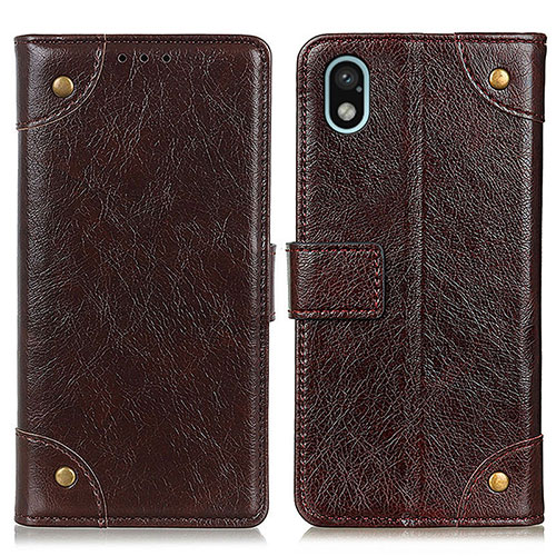 Leather Case Stands Flip Cover Holder K06Z for Sony Xperia Ace III SO-53C Brown