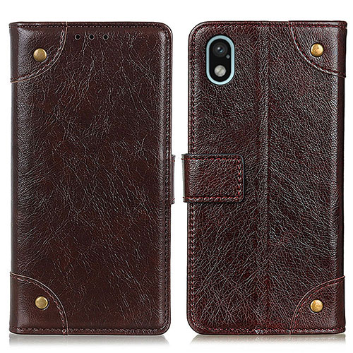 Leather Case Stands Flip Cover Holder K06Z for Sony Xperia Ace III SOG08 Brown